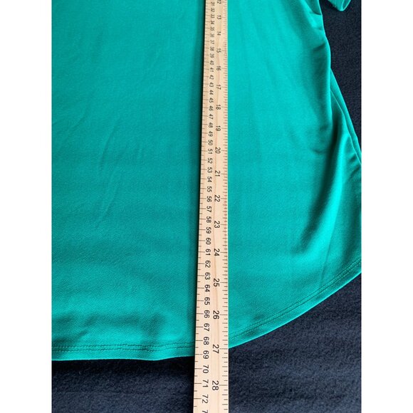 Green Button-Accent Short Sleeve Top By 89th & Madison Womens Size Large - Picture 7 of 9